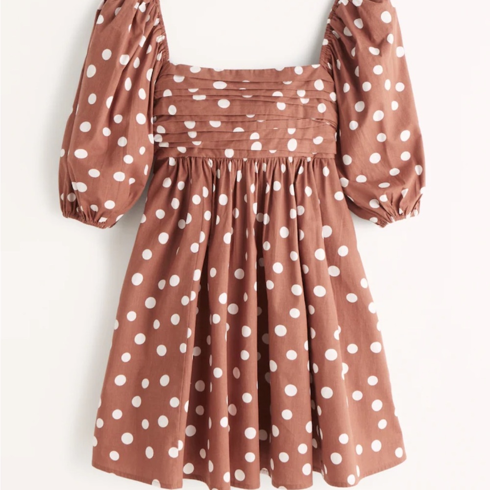 Ruched Bodice Puff Sleeve Mini Dress